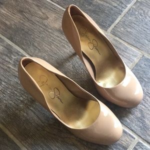 Jessica Simpson patent nude heels